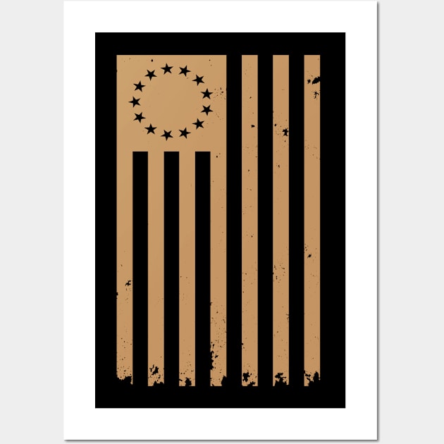 Faded Vertical Betsy Ross Flag Wall Art by DazzlingApparel